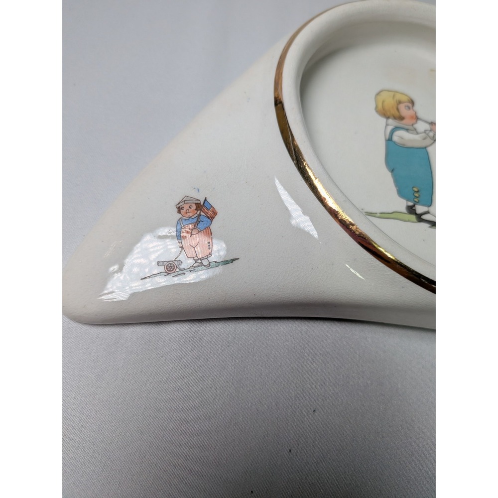 1912 Antique Underwood High Chair Plate "Little Boy‎ Blue" See Pictures - Picture 6 of 7